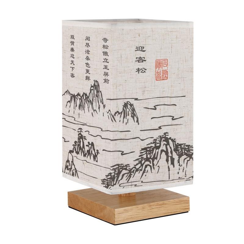 Китайский стиль Традиционная каллиграфия Ретро теплый свет спальня кабинет прикроватная атмосфера украшение чайный домик настольная лампа