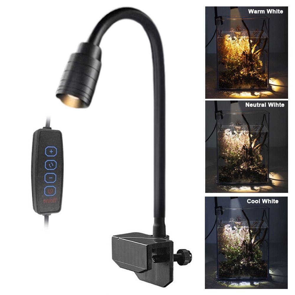 3W Mini Clip-on Aquarium Lamp Adjustable Zoom Adjustable Focus Spotlight  Home Decorations