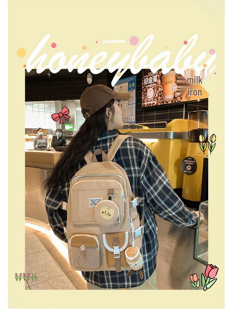 Модный рюкзак большой вместимости в корейском стиле для студенток – Легкий и идеально подходит для школы или путешествий