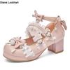 Fashion Cross Strap Women High Heels Mary Jane Pumps Party Wedding White Pink Purple Beige Strawberry Bow Princess Cosplay Lolita Shoes