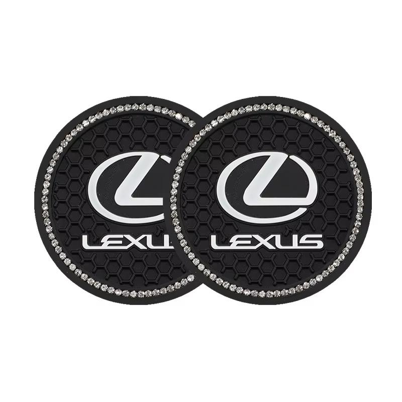 2Pcs Car Silicone Coaster Pad Non-Slip Water Cup Holder For Lexus RX300 IS200 IS250 ES350 Ct200h UX250h NX300h RX350 ES300h LBX