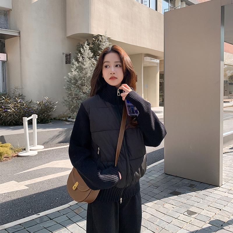 Новая женская модная хлопковая одежда Осень и Зима Короткая Свободная Стойка Воротник Хлопковая Куртка