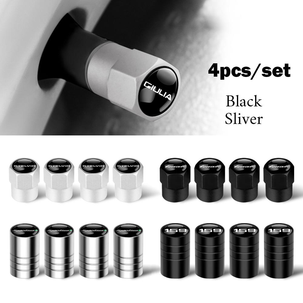 RCIZ5 4PCS Car Wheel Tire Valve Stem Cap Cover Auto Accessorie for Alfa Romeo Giulia 147 Stelvio Sportiva 156Mito Giulietta Tonale 166