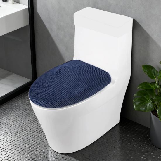 Toilet Cover Corn-patterned Fabric Elastic Strap Non-Slip Stable Toilet Seat Cover Multifunctional Bathroom Decor