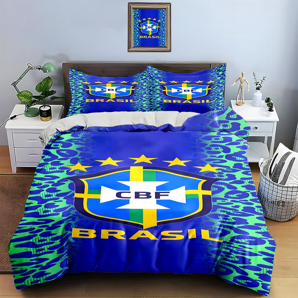 Brazilian Football Confederation logo. Bedding sets Duvet cover sets Duvet covers Pillowcases(1 * Duvet Cover 2 * Pillowcases, without duvet insert)