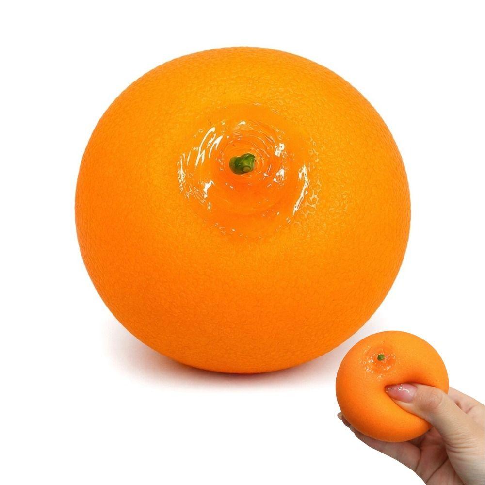 Simulated Orange Stress Relief Toys Crunchy Sound Squeeze Ball Squeezable Stress Ball Sensory Play