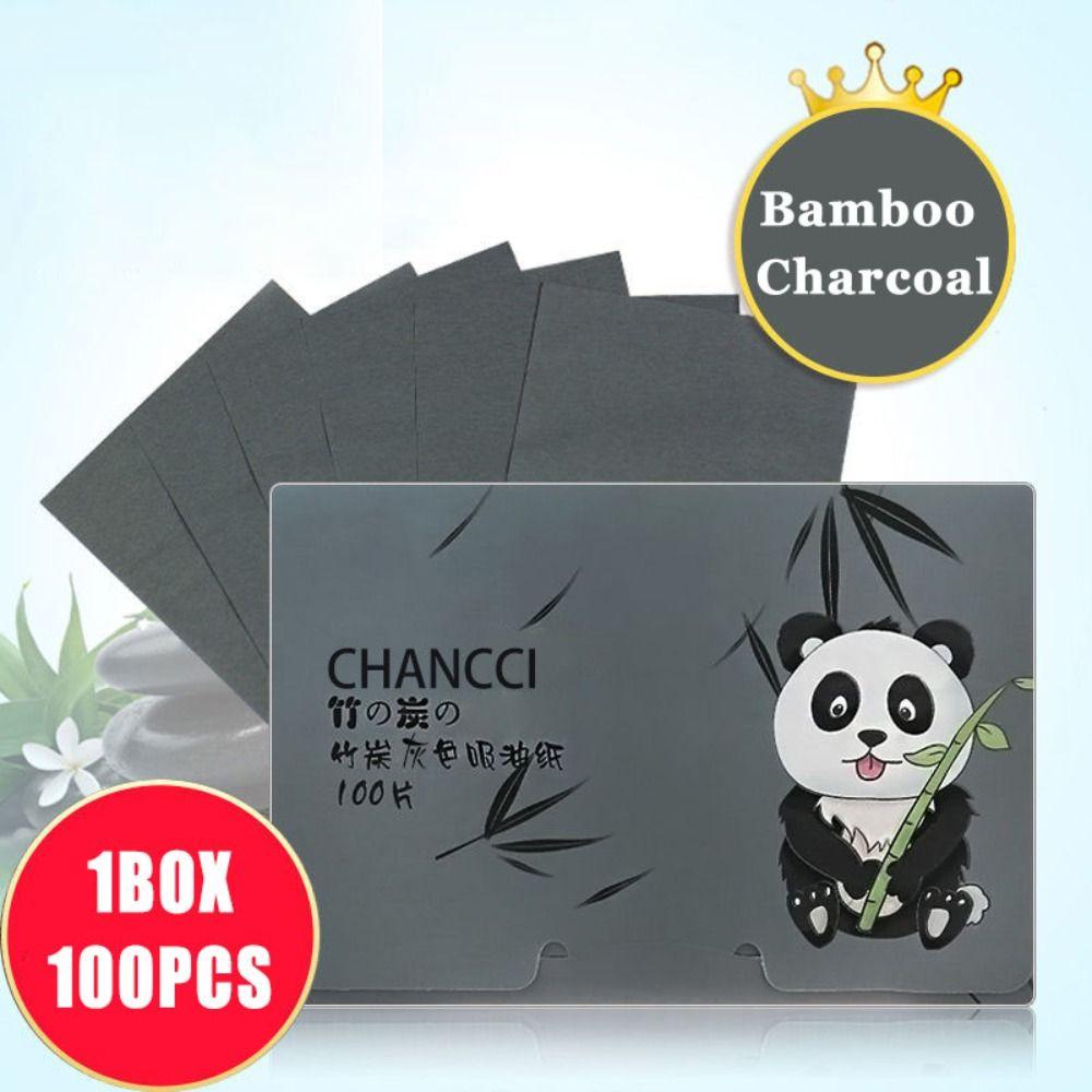 100 шт., промокательная бумага с бамбуковым углем и маслом, антижировая бумага для лица, ароматическая чистка лица