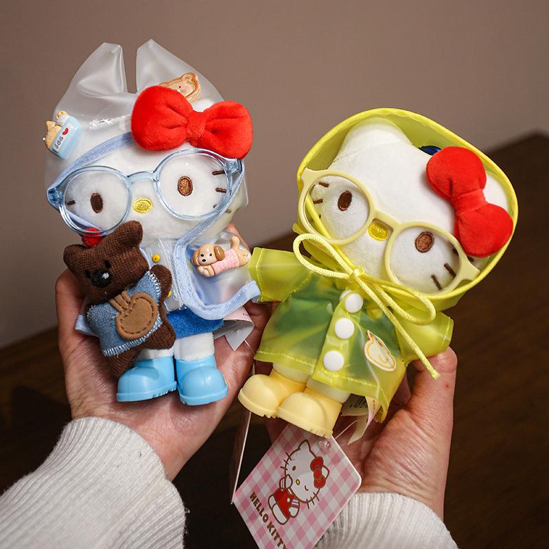 Hello Kitty Sanrio Брелок Кавайная Девочка Мультяшная Плюшевая Игрушка Подвеска на Рюкзак Сумку Украшение для Автомобиля Детский Праздничный Подарок