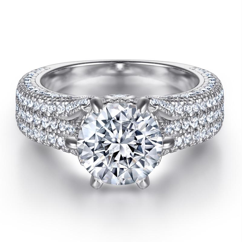 BagueRingen 2ct Moissanite Rings Original Silver 925 Jewelry Wedding Bands Female Fine Jewelry Gift Size 5-10