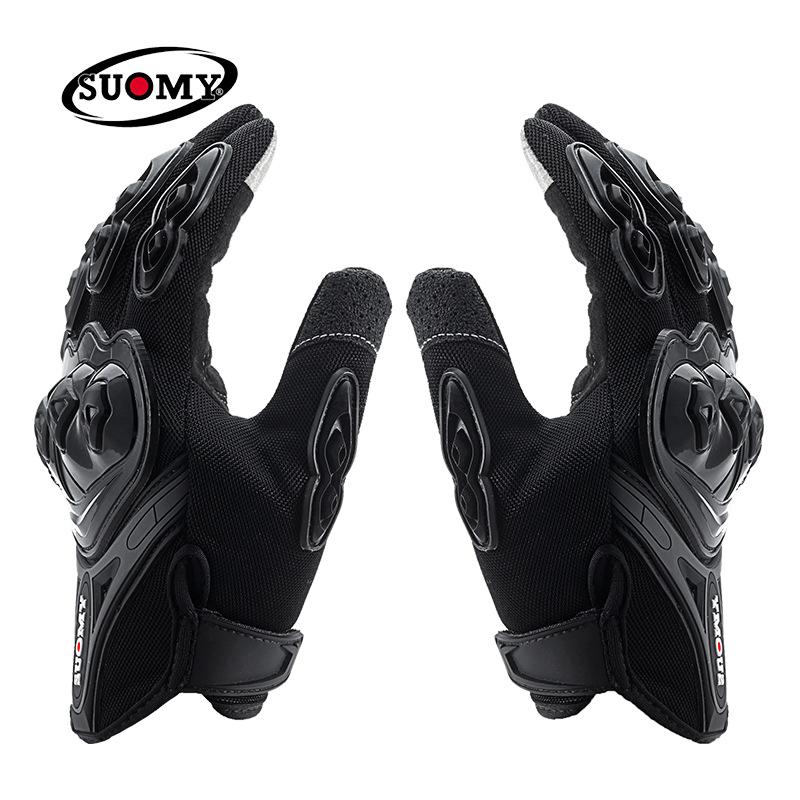 Motorcycle Full Finger Summer Gloves Touch Screen Four Seasons Cycling Locomotive Rider Anti-drop Off-road Gloves Men