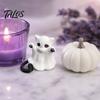 3D Printed Cat Figure Ghost Figure, Decorative Ornament, Smooth Surface Integrated Molding Ornament Mini Desktop Decoration Halloween Gift for Lovers
