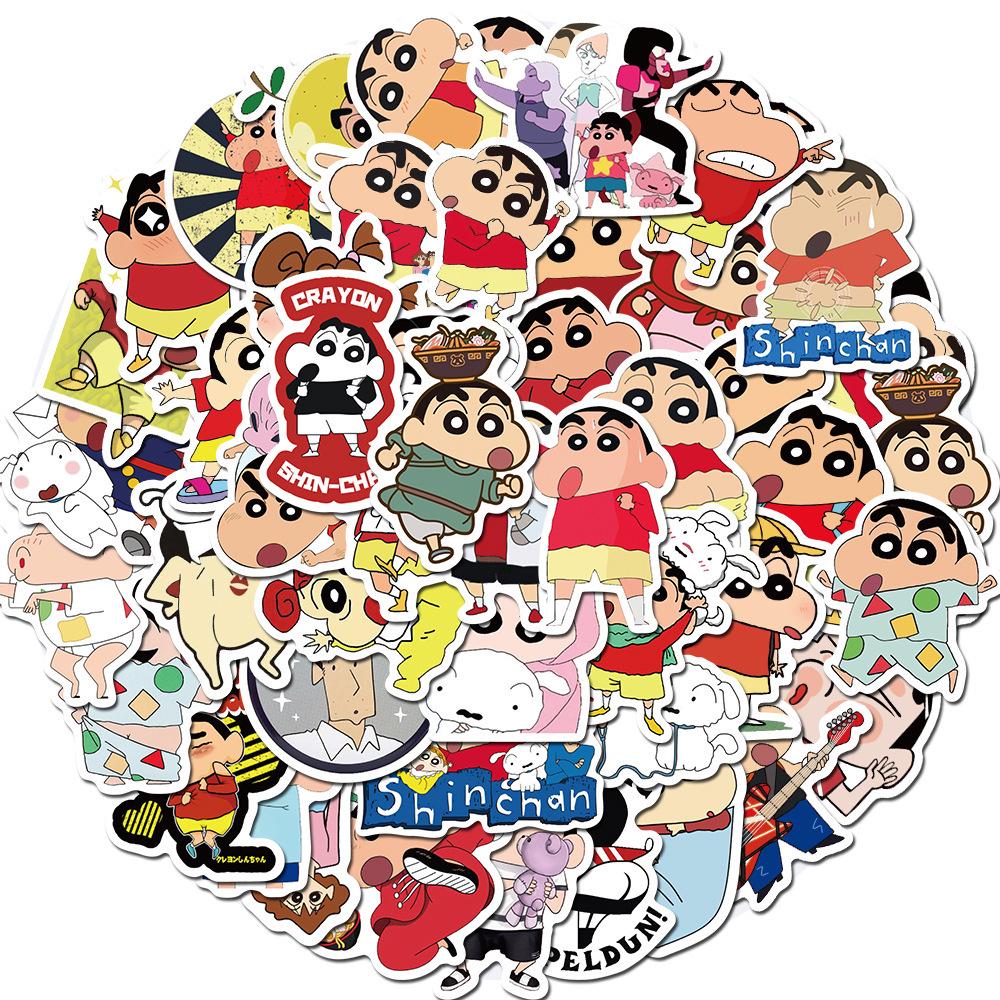 50 Cartoon Crayon Shin-chan Waterproof Stickers for Laptops, Suitcases, or Guitars