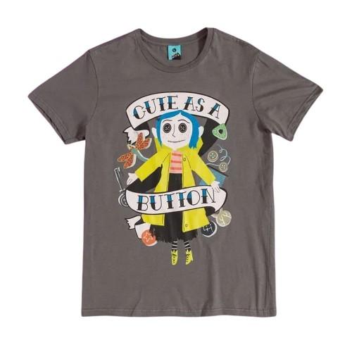 Coraline Womens/Ladies Cute As A Button Doll Fitted T-Shirt