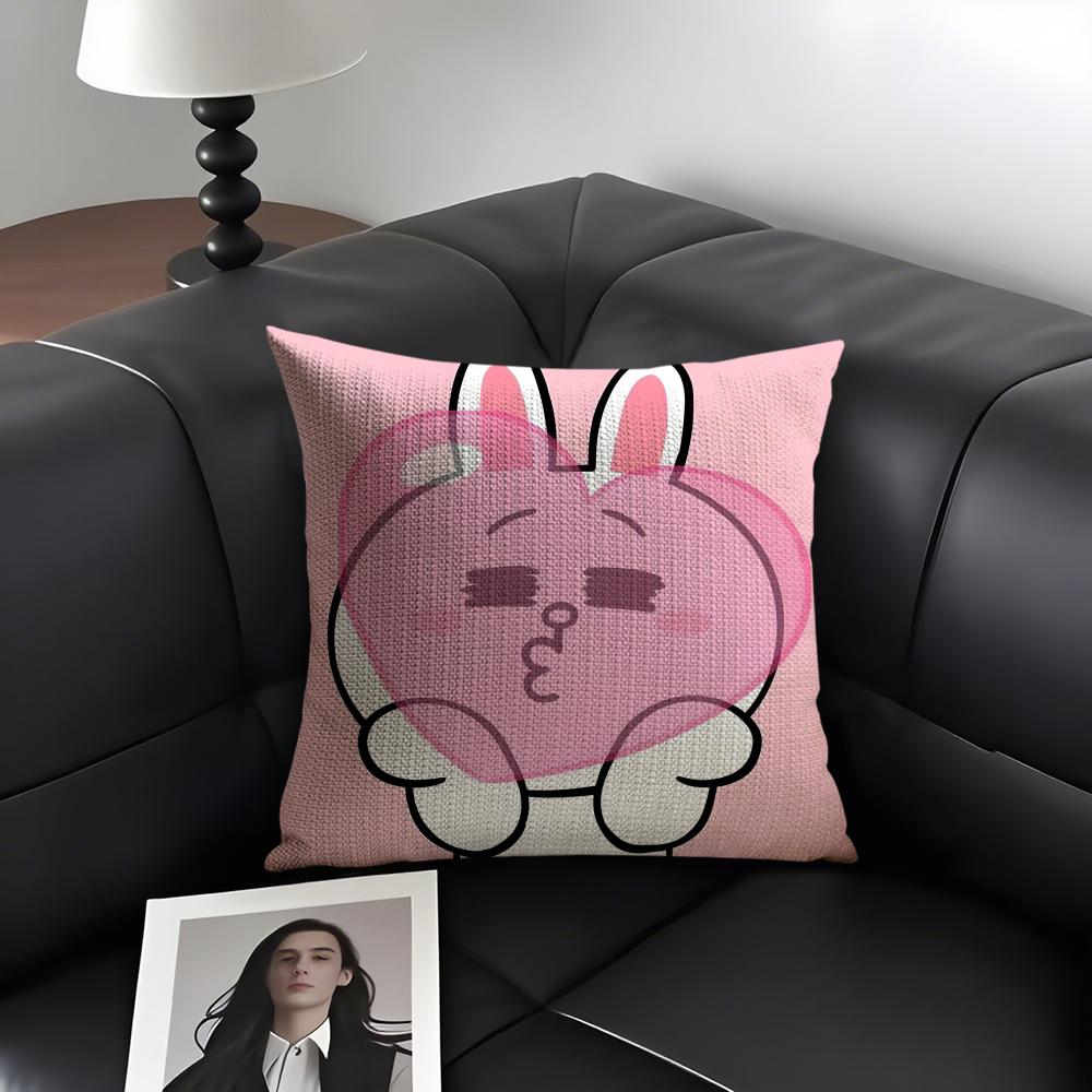 Чехол на подушку мультяшный C-Cony Натуральный лен Органическая ткань Двусторонняя печать Диван Домашний декор Подарок Наволочка