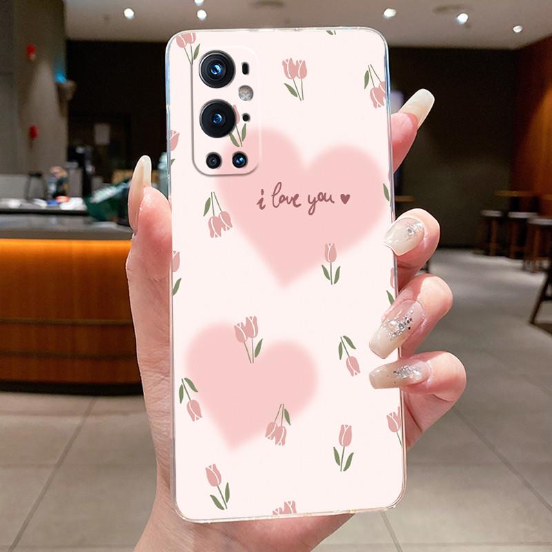 Phone Case For OnePlus 9 Pro 9R 9RT Flower Butterfly Capa One Plus 9R 9RT 9 9Pro Cases Soft Silicone Transparent TPU Jelly Cover