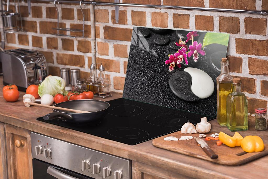 Glass stovetop protector 70x52 Flower