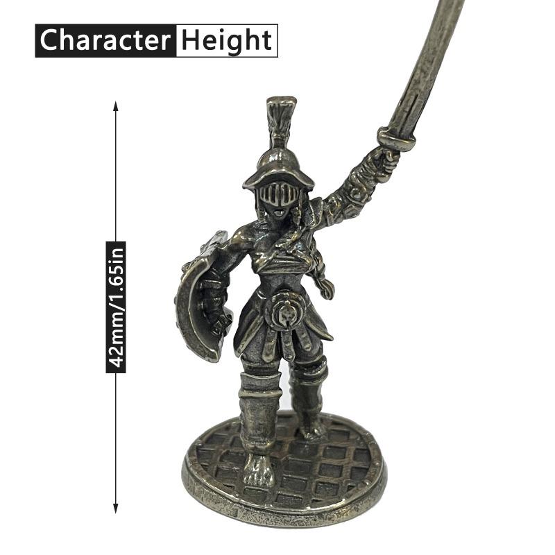 1pc Ancient White Brass Spartan Rome Soliders Figurines Miniatures Vintage Metal Soldiers Model Statue Desktop Ornament Gift