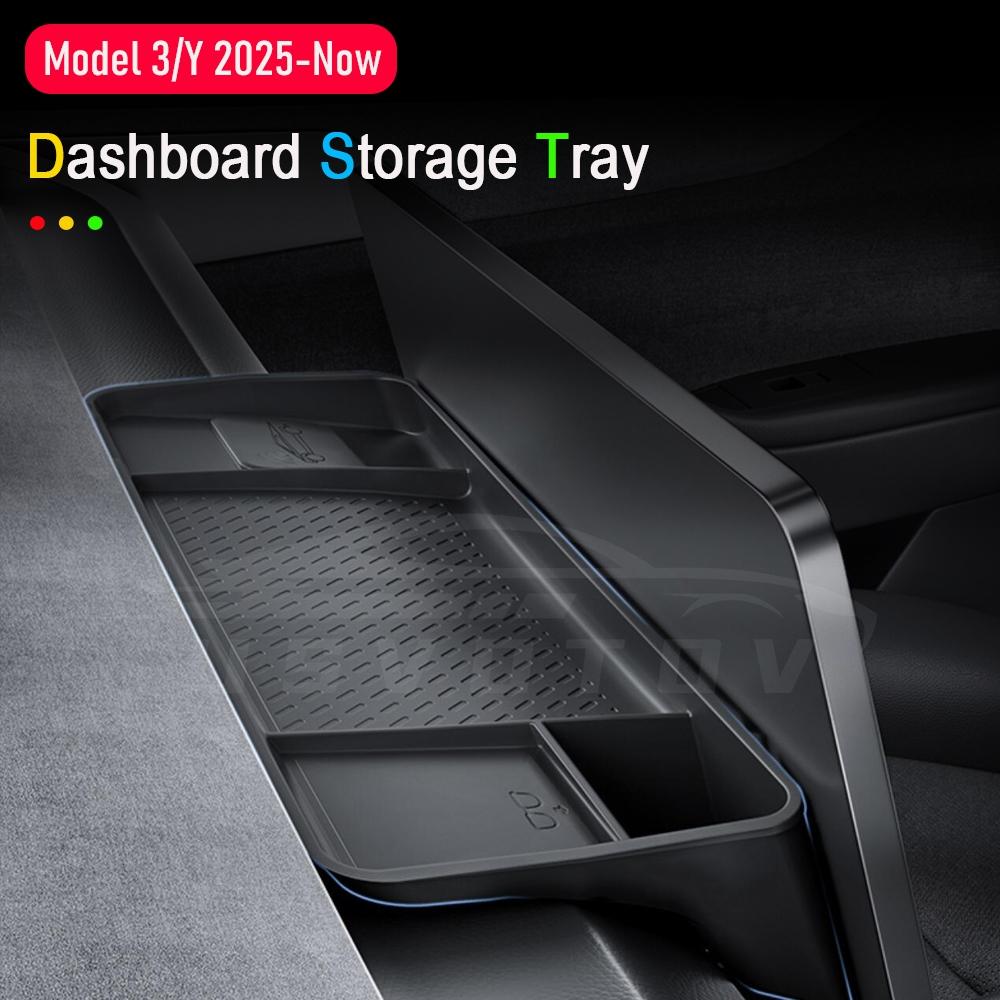 Для Tesla Model Y Juniper 2025 2026 Model 3 Highland Поддон для хранения на приборной панели Силиконовый лоток для экрана центральной консоли Задний ящик для телефона ETC