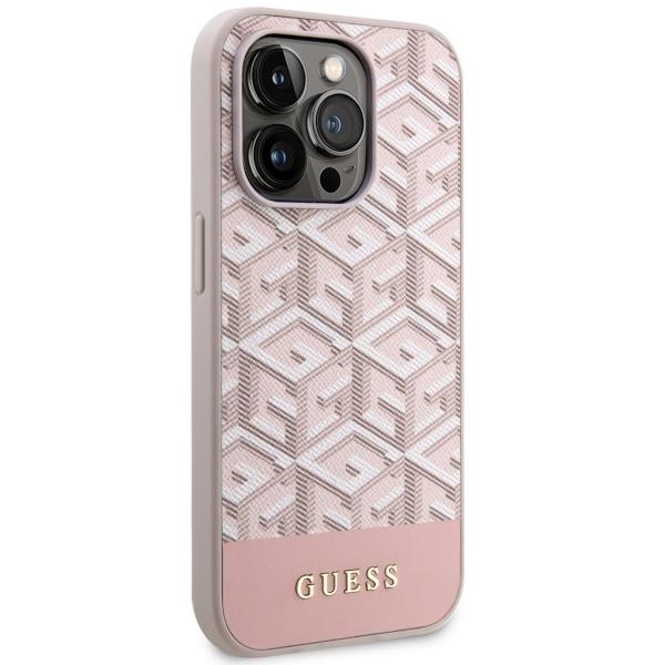 Etui do iPhone 14 Pro Guess Stripes MagSafe Różowe