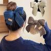 Элегантная шерстяная повязка на голову с бантом — милый/элегантный стиль, трикотажный материал, однотонный дизайн с бантом, подходит для повседневной носки, идеальный подарок для девочек