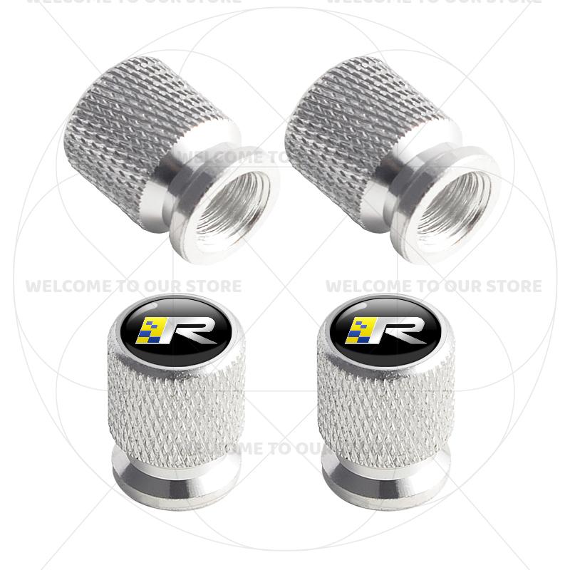 For Volvo R Design Emblem S90 V90 XC60 T8 V70 S60 V60 EX30 Moose 4Pcs Aluminum Car Tire Valve Caps Wheel Stem Air Dust Covers