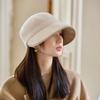 New Women's Autumn Elegant Basin Hat Windproof Woolen Hat Warm Winter Equestrian Hat Windproof Thick Warm Hat for Skiing, Running, Cycling