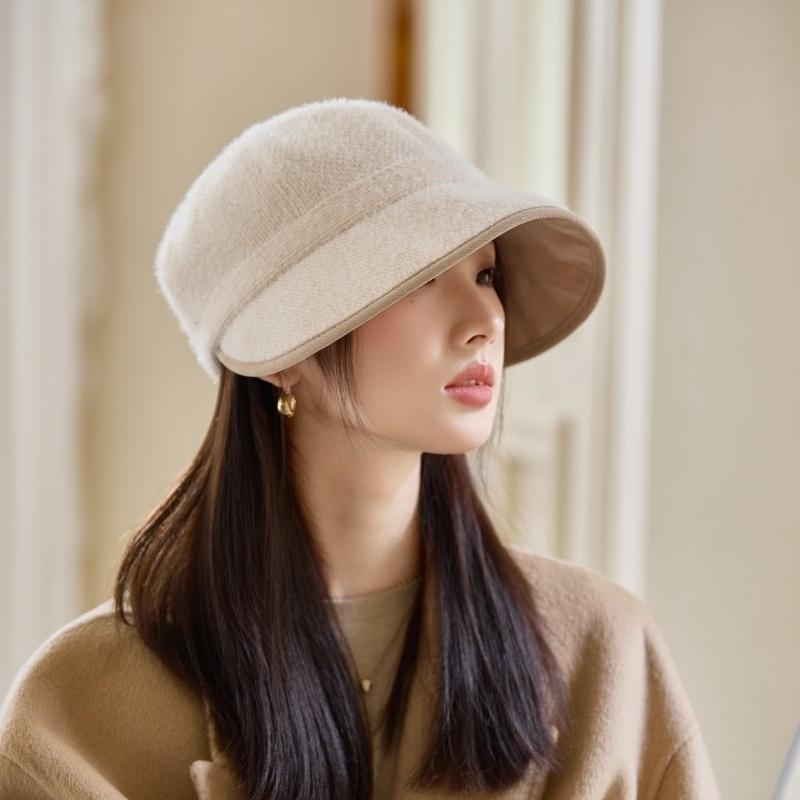 New Women's Autumn Elegant Basin Hat Windproof Woolen Hat Warm Winter Equestrian Hat Windproof Thick Warm Hat for Skiing, Running, Cycling