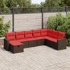 VidaXL Garden Lounge Set 8 Pcs with Brown Cushions Wicker 3325440