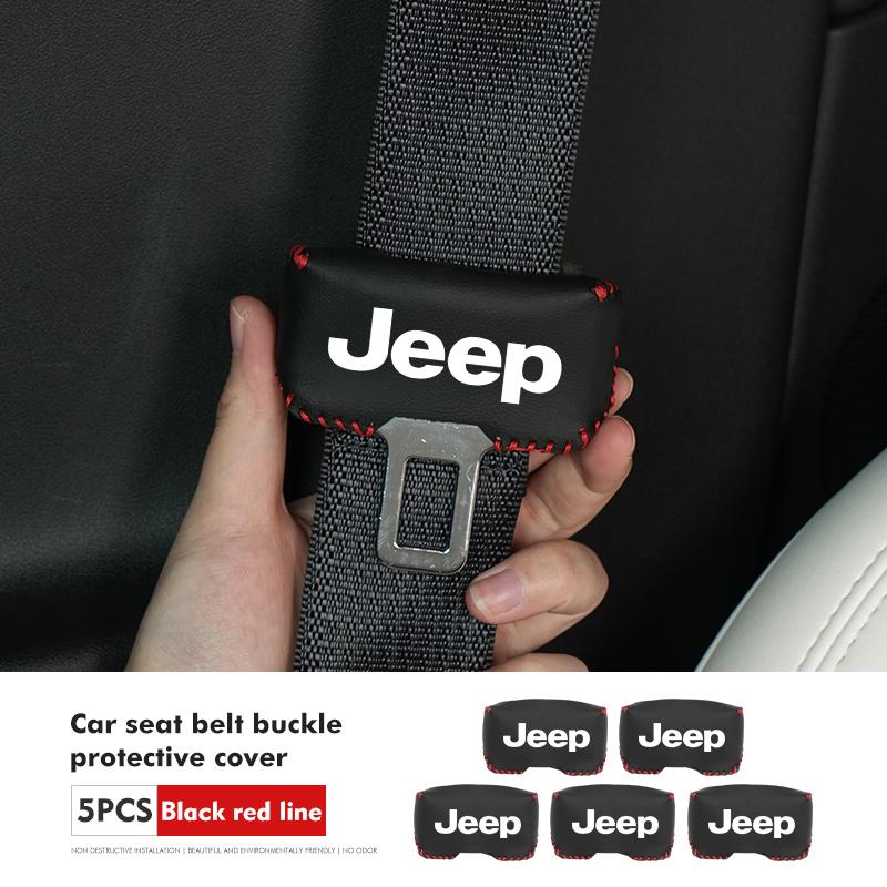 AIB3 Для автомобиля Jeep Застежка ремня безопасности Заглушка Клипса для ремня безопасности автомобиля из кожи Защитные чехлы Cherokee Patriot Liberty Wrangler JK JL