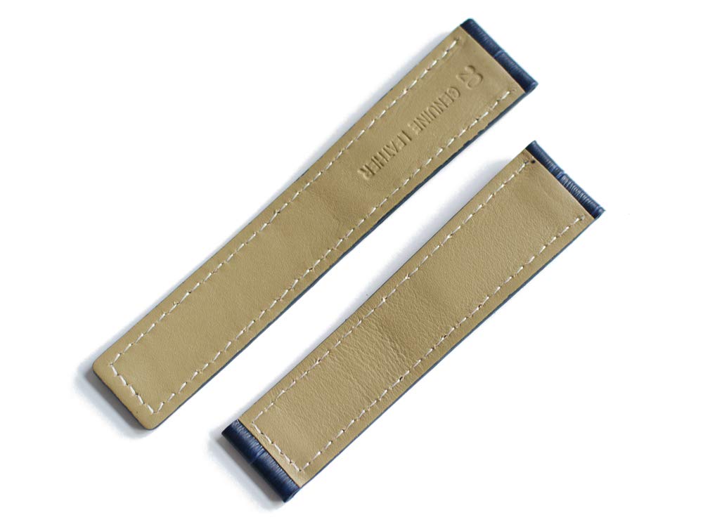 [Import King Original] Часовые запчасти - Совместимо с TAG Heuer - Ремешок Aftermarket для D-Пряжки - Тисненая Кожа Крокодила - Ночной Синий - 22/18 мм