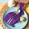 12 Pcs Easter Bunny Cutlery Holders Felt Holders for Knife Forks Tableware