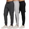 Multi-pocket Men's Casual Fitness Trousers Fleece Corset Sports Overalls Running Trousers