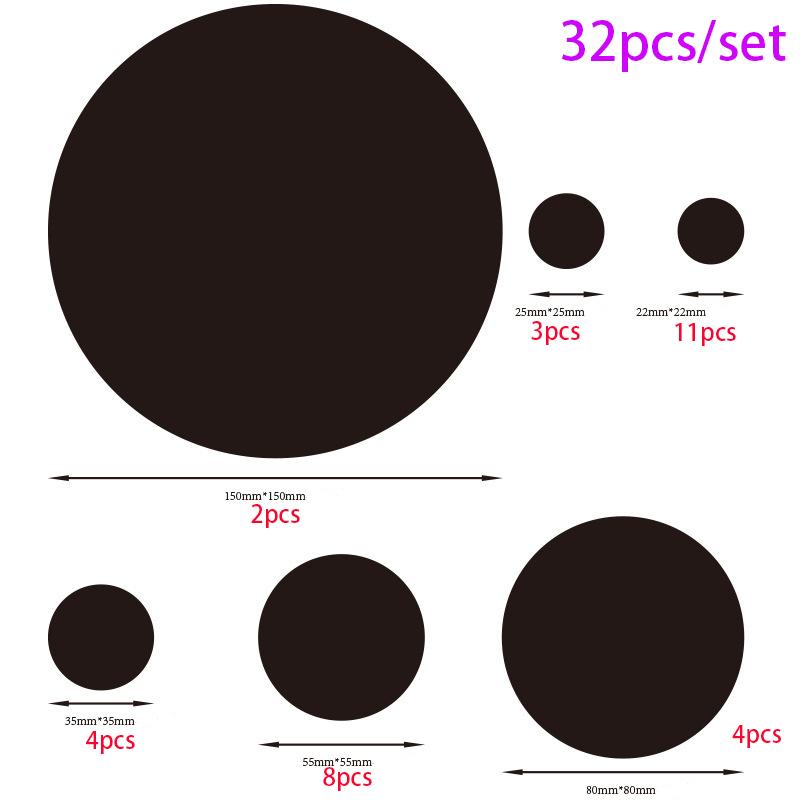 26/32pcs 3D Acrylic Mirror Wall Sticker, Round Mirror, DIY Bedroom, Bathroom and TV Background Room Sticker Wall Decoration