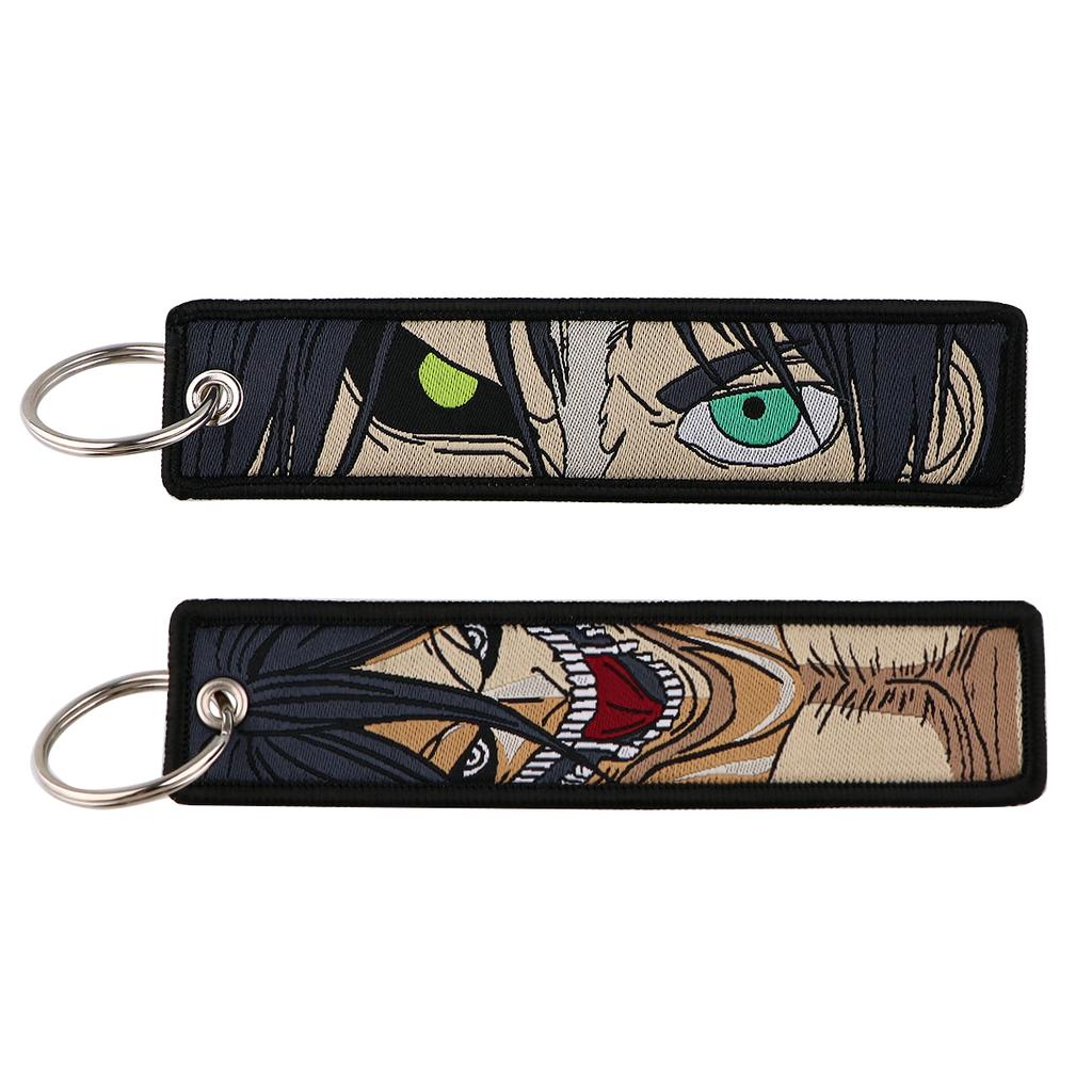 Японский Аниме Брелок для Мотоциклов Автомобилей Брелоки для Ключей Тэг для Ключей Вышивка Кольцо для Ключей для Мужчин Женщин Аксессуары