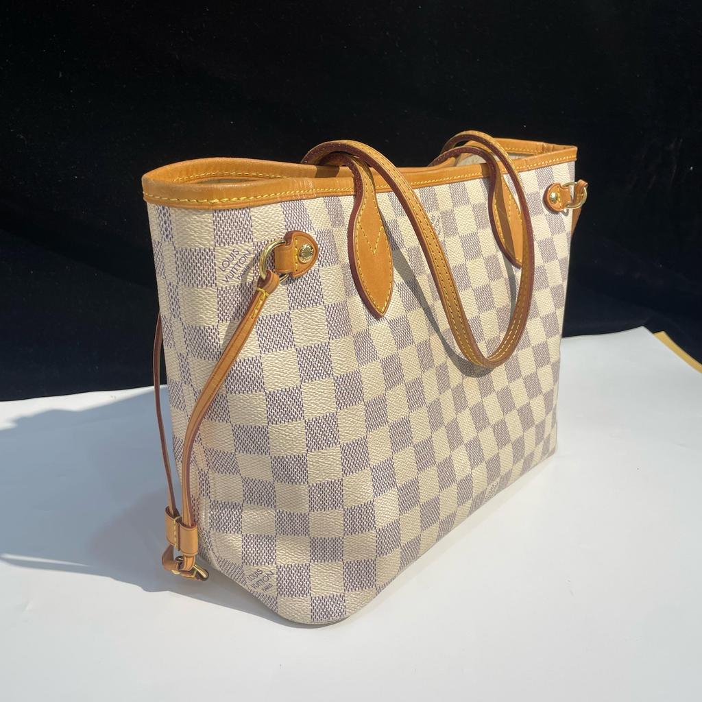 [Pre-Owned] Neverfull PM Checkerboard Coated Canvas Leather Tote Bag - Very Good #1P64B72