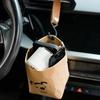 Multipurpose Vehicle Organizer Bear Shaped Kraft Paper Storage Bag Portable Garbage Bin  Car Use
