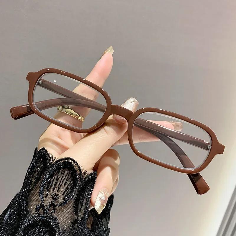Luxury Women Printed Presbyopia Glasses Fashion Square Small Frame Reading Glasses Ultra Light Anti-Blue Light Farsightedness