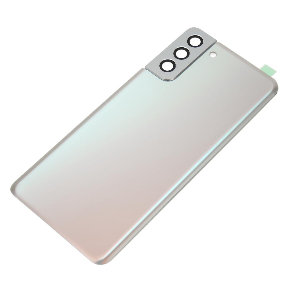 Replacement Back Glass Cover for Samsung Galaxy S21 Plus Rear Glass Door Cover with Pre Installed Camera Lens Silver