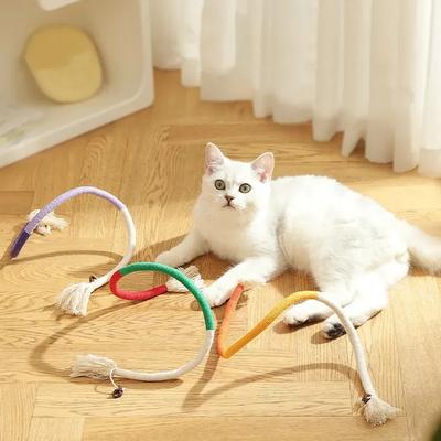 3 шт. 60 см Дразнилка для кошки Интерактивная игрушка из хлопковой веревки Игрушка для чистки зубов кошки Молярная, устойчивая к укусам Очищает рот Безопасная Экологичная Игрушка для домашней кошки