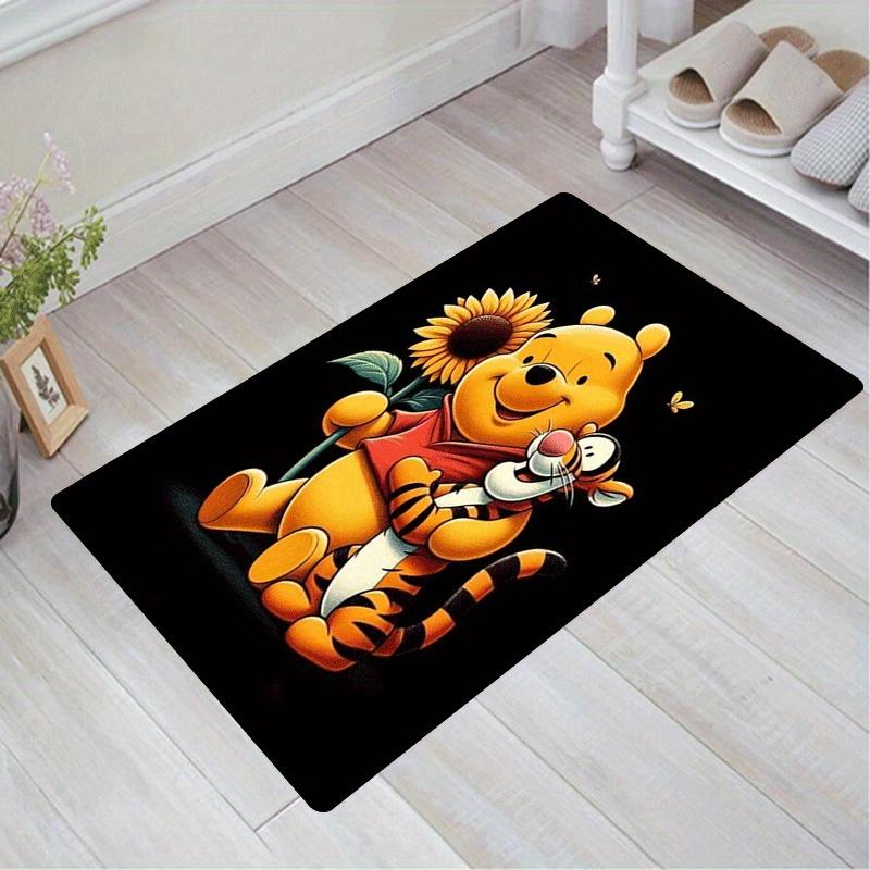 1pc Winnie The Pooh Pattern Area Rug Soft Flannel Floor Mat for Living Room,Office,Bedroom and Carpet,Sofa Coffee Table Floor Mat