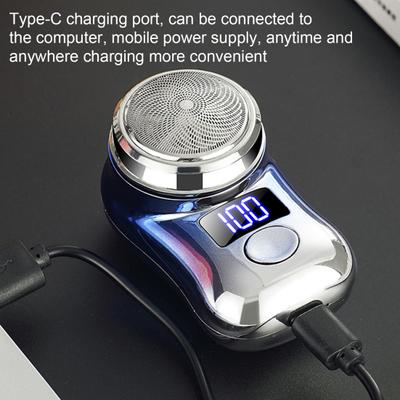 Портативная электробритва со светодиодным дисплеем батареи USB перезаряжаемая водонепроницаемая мини-путешествующая мужская роторная бритва беспроводной инструмент для удаления волос, триммер для бороды