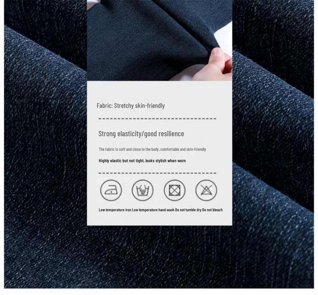 Женские джинсы скинни с микро-клешем и высокой посадкой - Весенне-осенняя мода, стрейч, сине-серые, на флисовой подкладке.