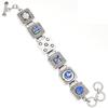 Tanzanite Quartz Gemstone Ethnic Style Silver Jewelry Bracelet 7-8''