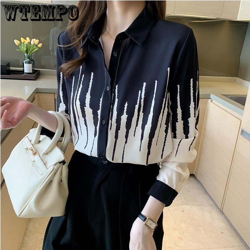 Рубашка Temperament, женская, шифоновая, с длинными рукавами, весенняя, модная, повседневная, свободная рубашка