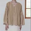 Женские винтажные полосатые рубашки блузки осенние топы с длинным рукавом V-образный вырез мягкие женские рубашки