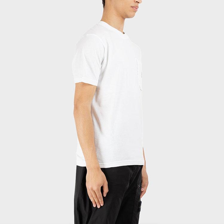STONE ISLAND Мужская однотонная футболка с круглым вырезом и коротким рукавом SS22 Белый 761521957-V0003