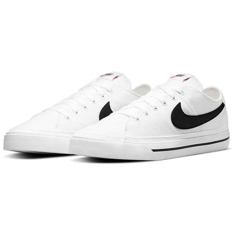 Nike Холщовые белые черные мужские кроссовки Court Legacy CW6539-101