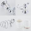 Bathroom Hardware Set Crystal Bath Towel Shelf Toilet Paper Holder Sliver Chrome Towel Bar Toilet Brush Holder Robe Hook EL8130
