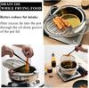 Stainless Steel Deep Fryer Pot, Frying Chicken Pot, Tempura deep Fryer with a Thermometer and a lid, Japanese Style Te