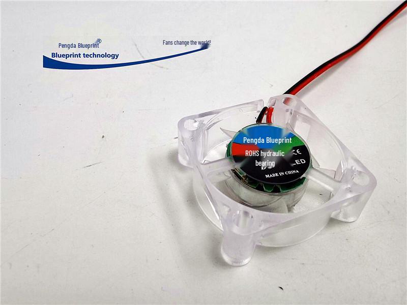 Silent 3010 LED Fluid Bearing Graphics Card Cooling Fan - 3CM Transparent Color-Changing, 5V/12V/24V.